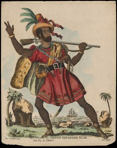 Mr. Wood as Three Fingered Jack. Nineteenth Century etching, published by E. Skelt. Image reproduced courtesy of the Victoria and Albert Museum, London. Image  © Victoria and Albert Museum, London. http://collections.vam.ac.uk/